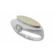 Anillo de plata rodiada, oro y brillante