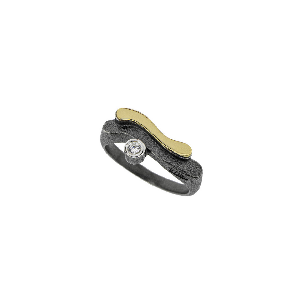 ANELL PLATA OXID, OR I BRILL 0.04CT