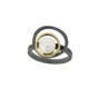 Anillo de plata, oro y perla cultivada