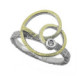 Silver, gold and brilliant ring