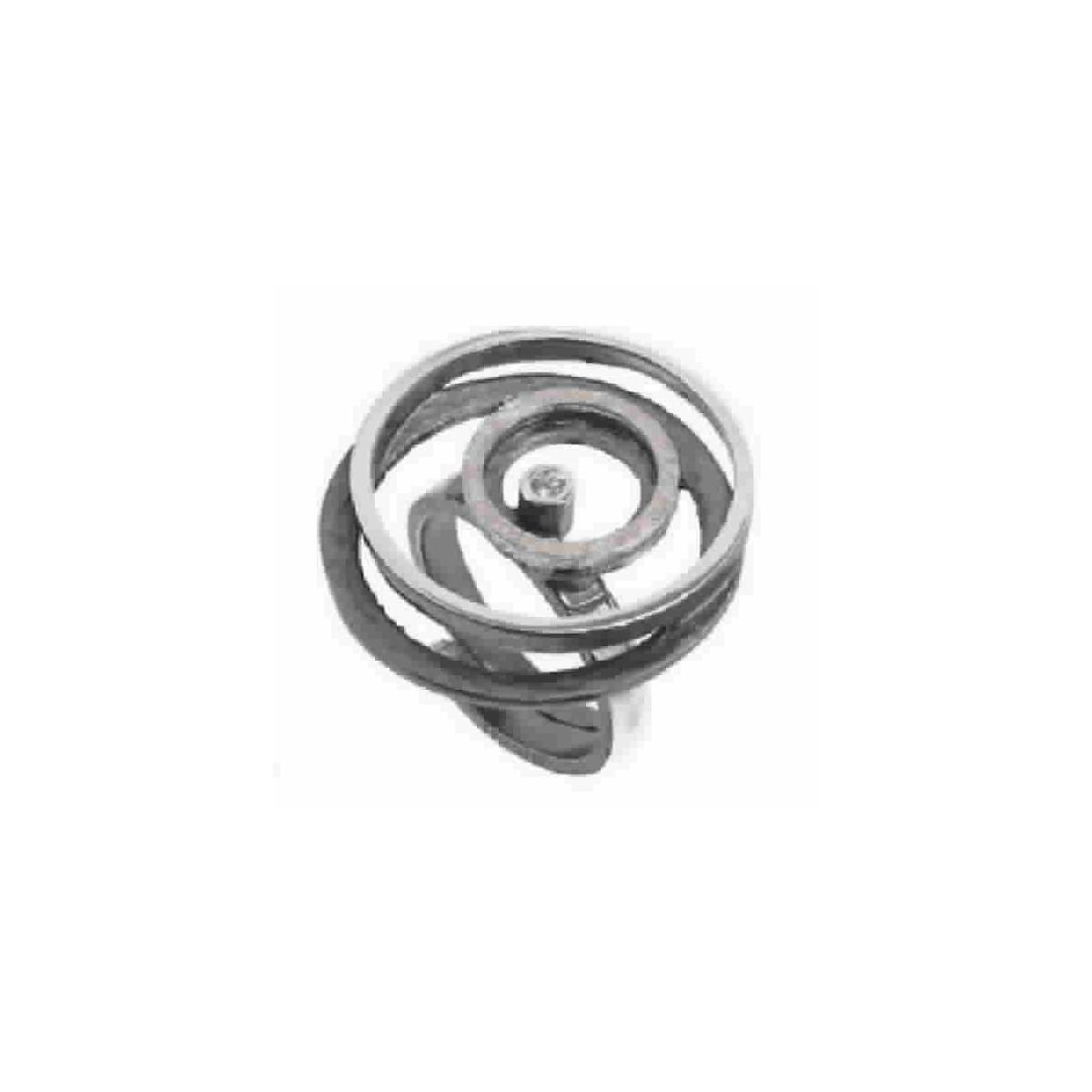 Anillo de plata, oro y brillante