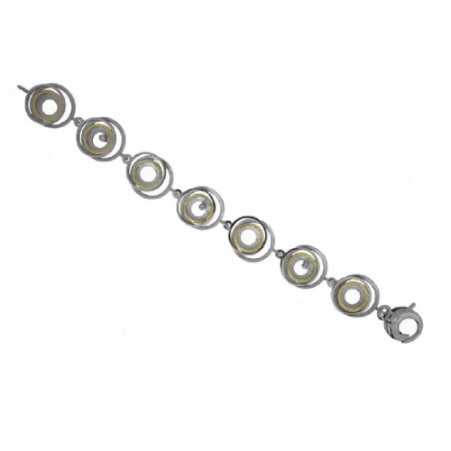 Pulsera de plata, oro y brillante