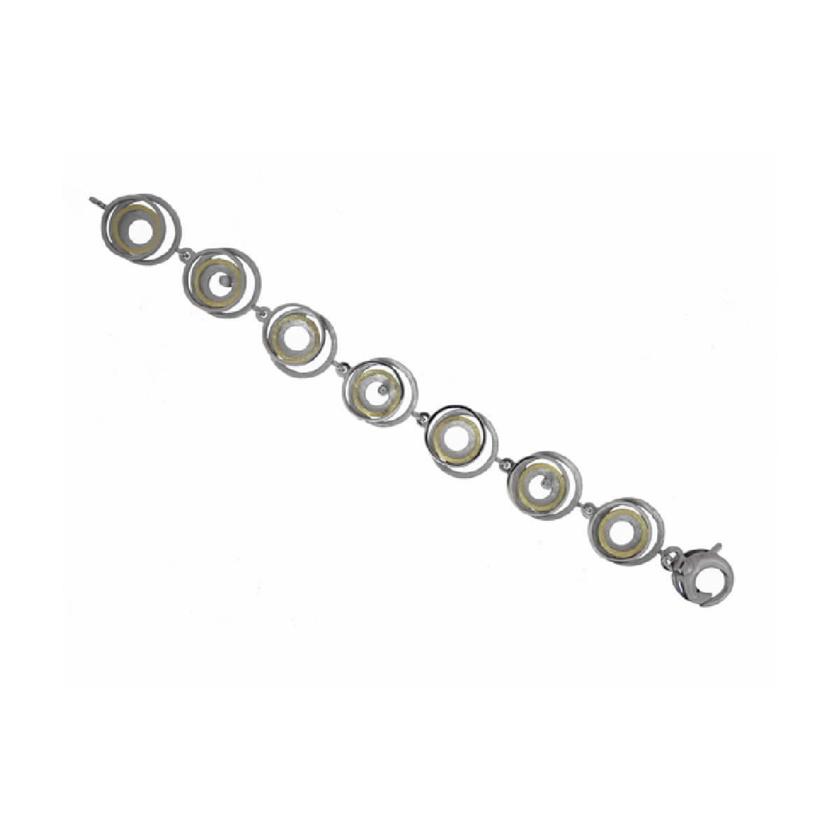 Pulsera de plata, oro y brillante