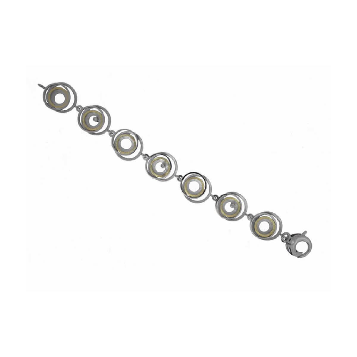 Pulsera de plata, oro y brillante