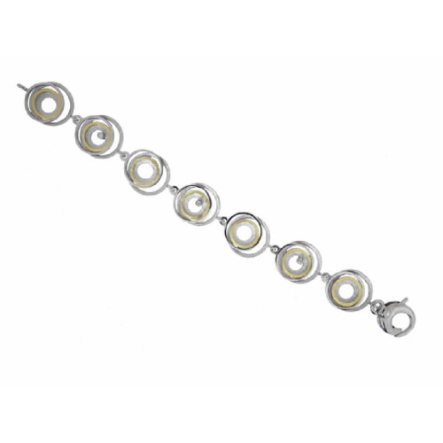 Pulsera de plata, oro y brillante