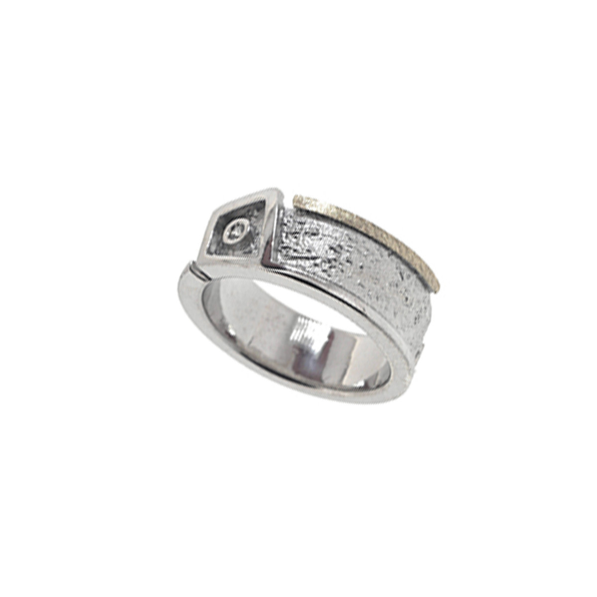 Anillo de plata, oro y brillante