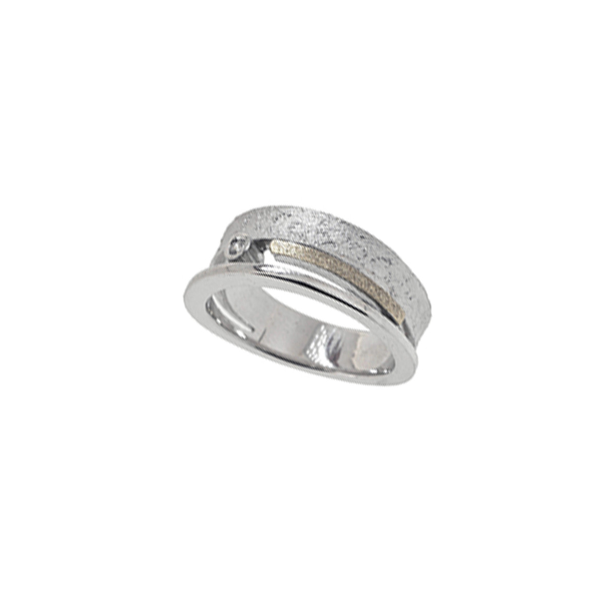 Silver, gold and brilliant ring