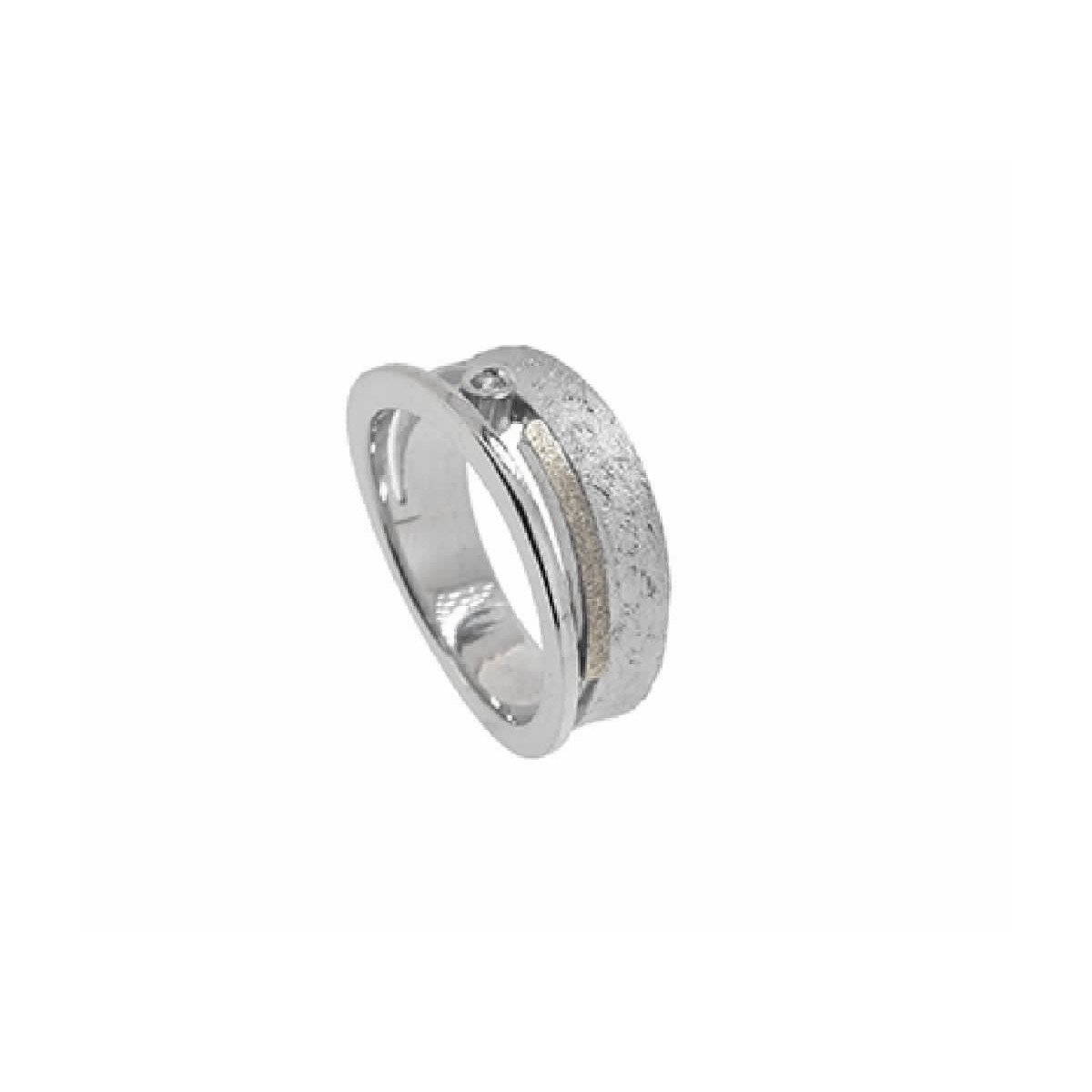 Silver, gold and brilliant ring
