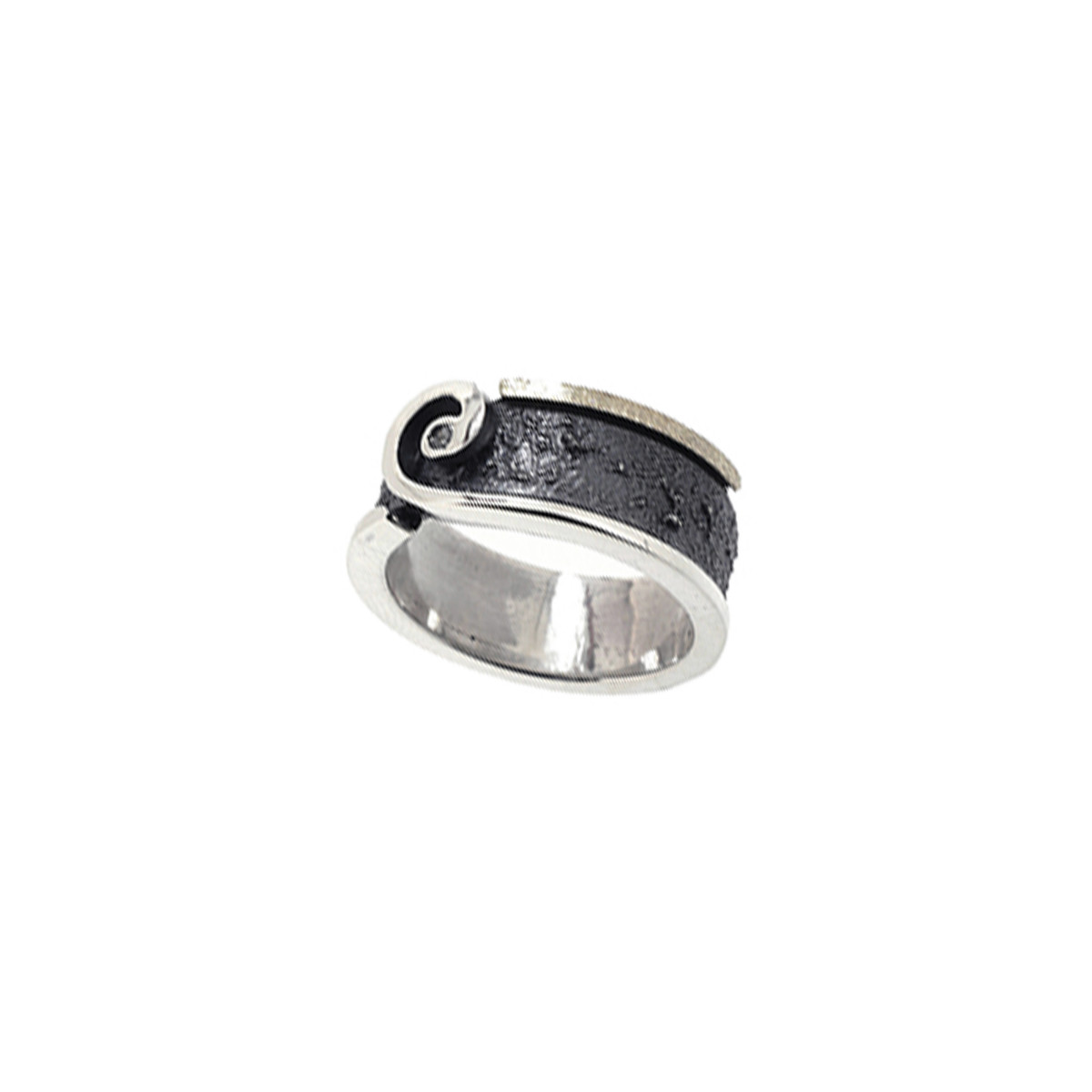 Anillo de plata, oro y brillante
