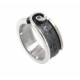 Anillo de plata, oro y brillante