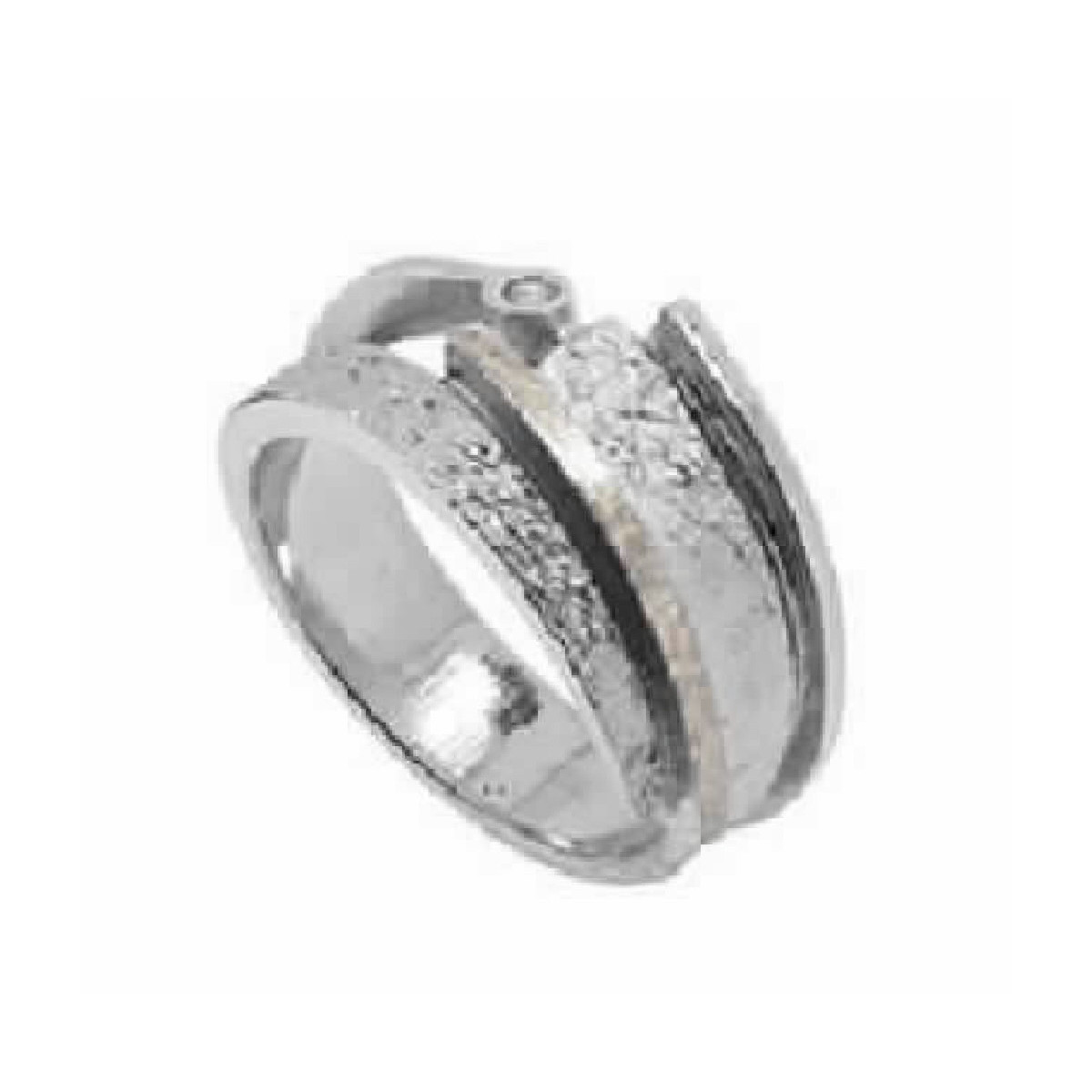 Anillo de plata, oro y DIAMANT  LAB
