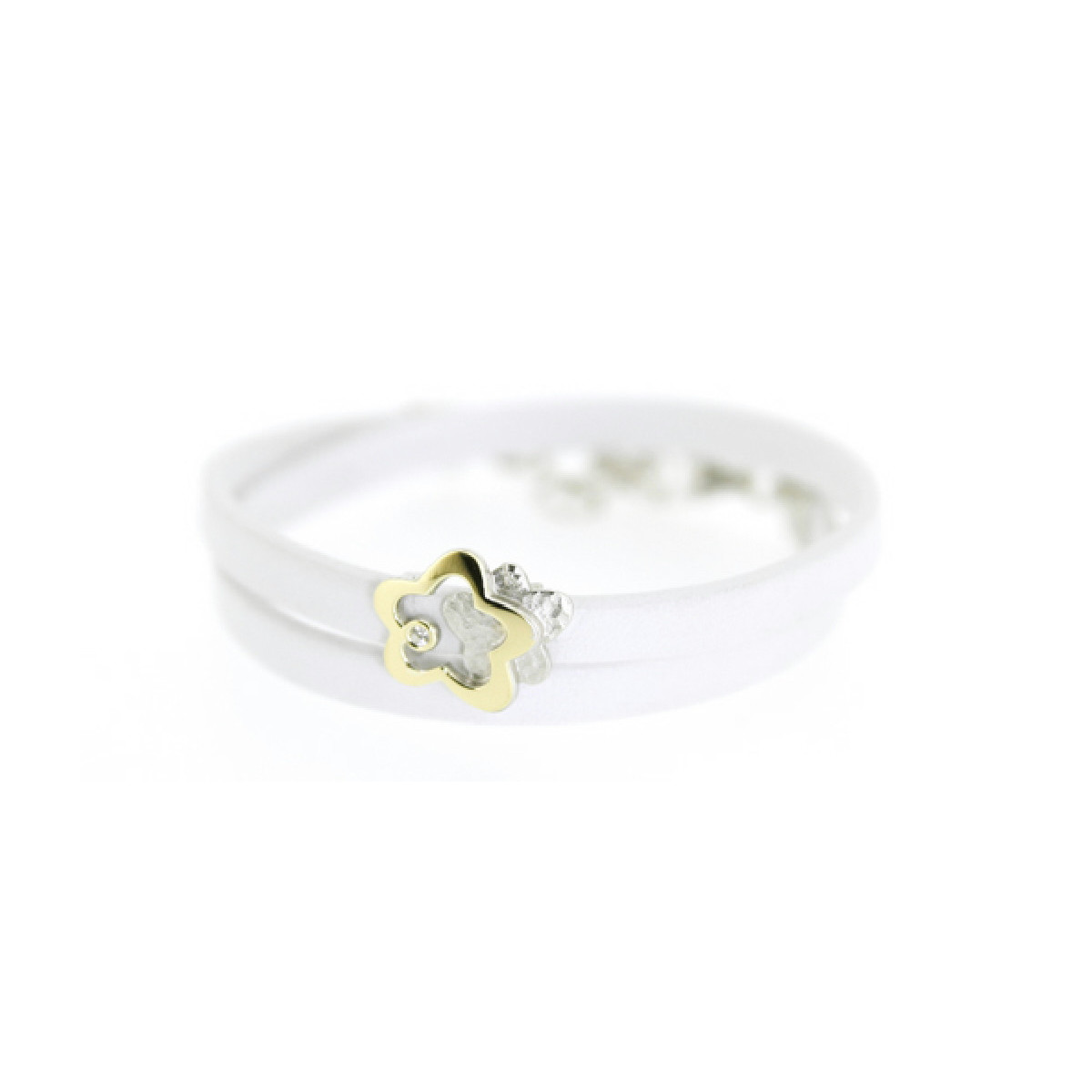 Pulsera de plata, oro y brillante