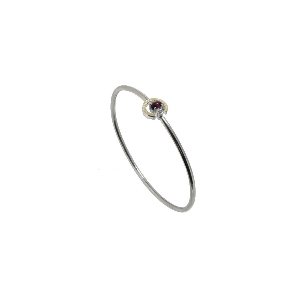 Pulsera de plata, oro, zafiro y brillante