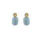 Silver, gold, brilliant and aquamarine earrings
