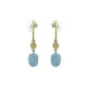 Earrings made of rhodium-plated silver, gold, brilliant and aquamarine