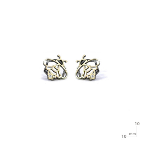 Arracades de plata, or i brillant