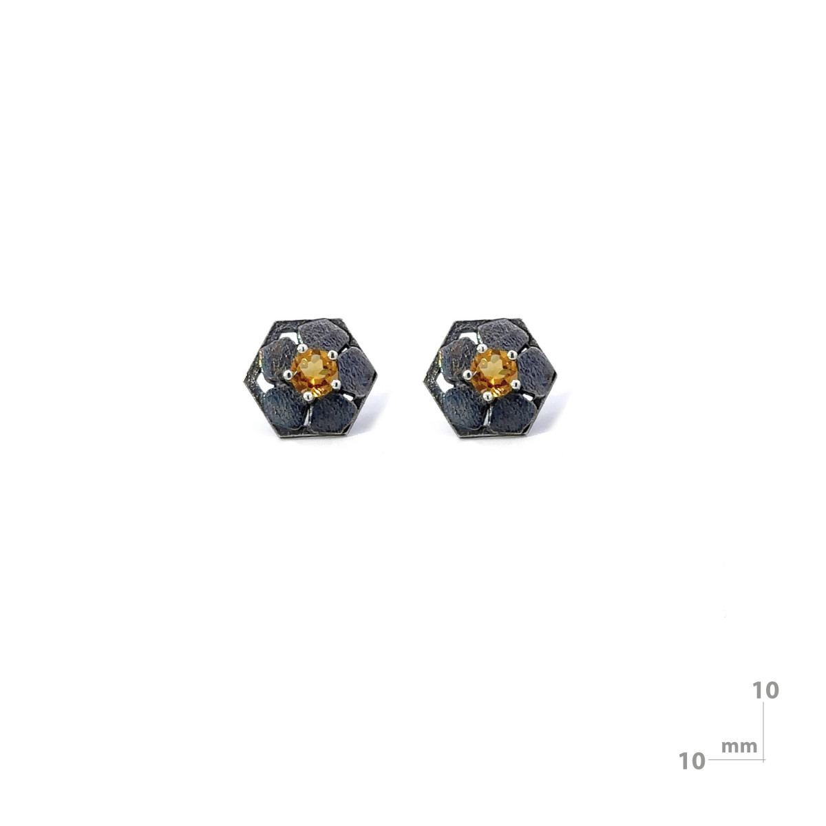 Arracades de plata i citrino