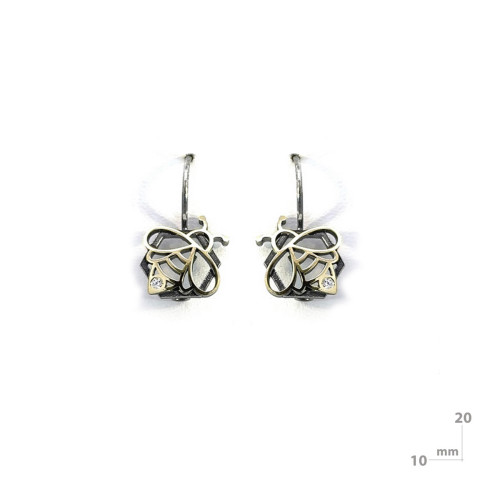 Arracades de plata, or i brillant