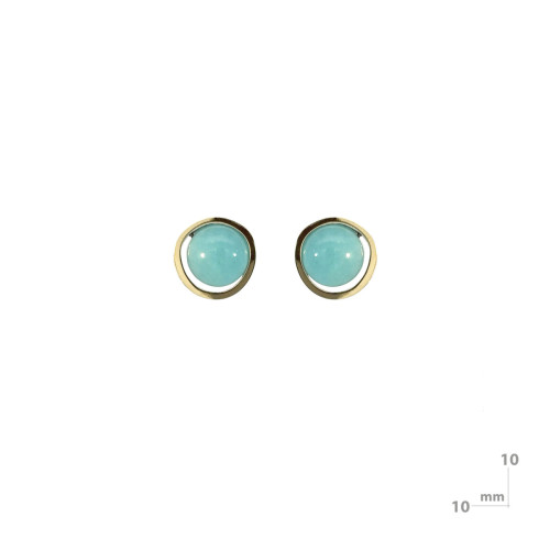 Pendientes de plata, oro y amazonita