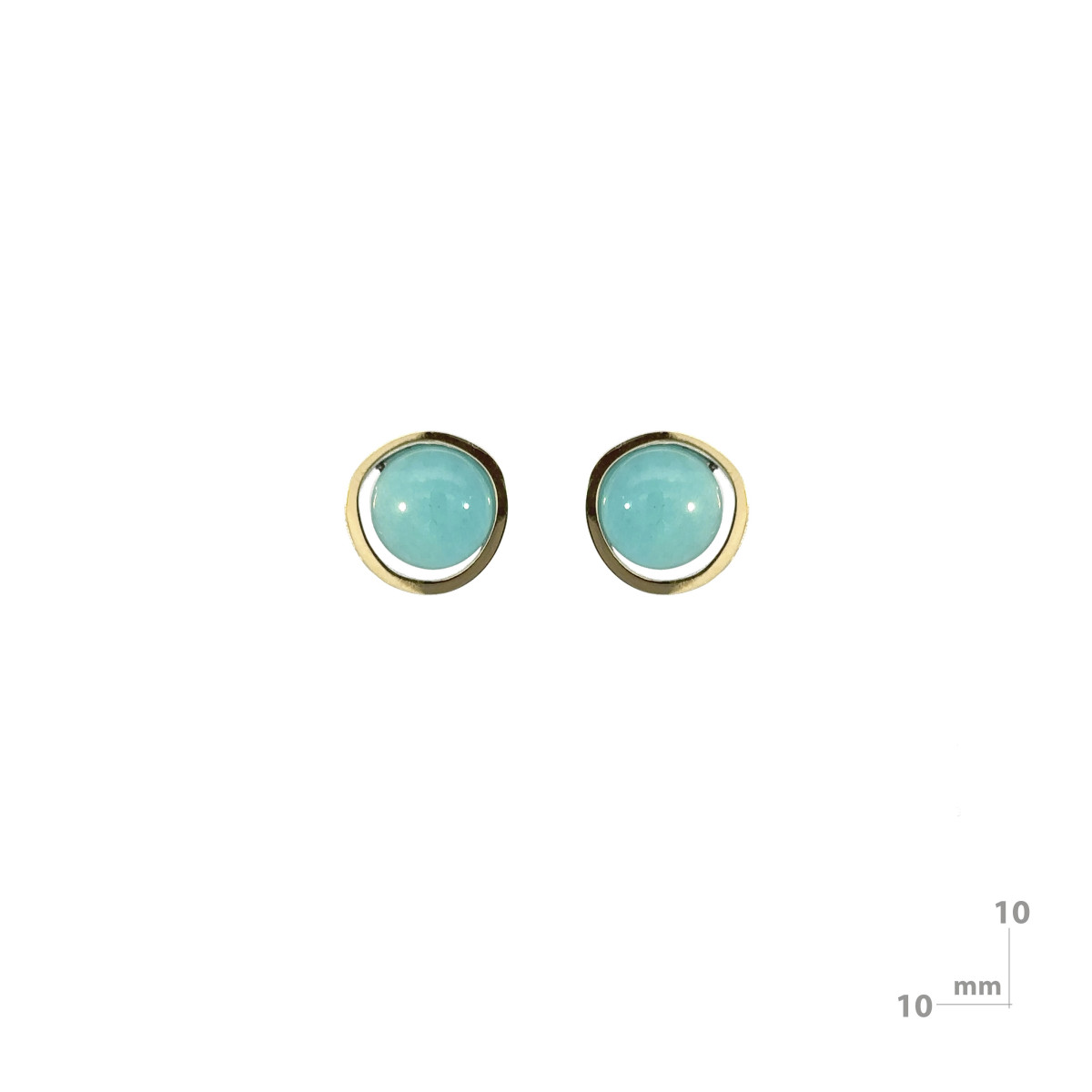 Pendientes de plata, oro y amazonita