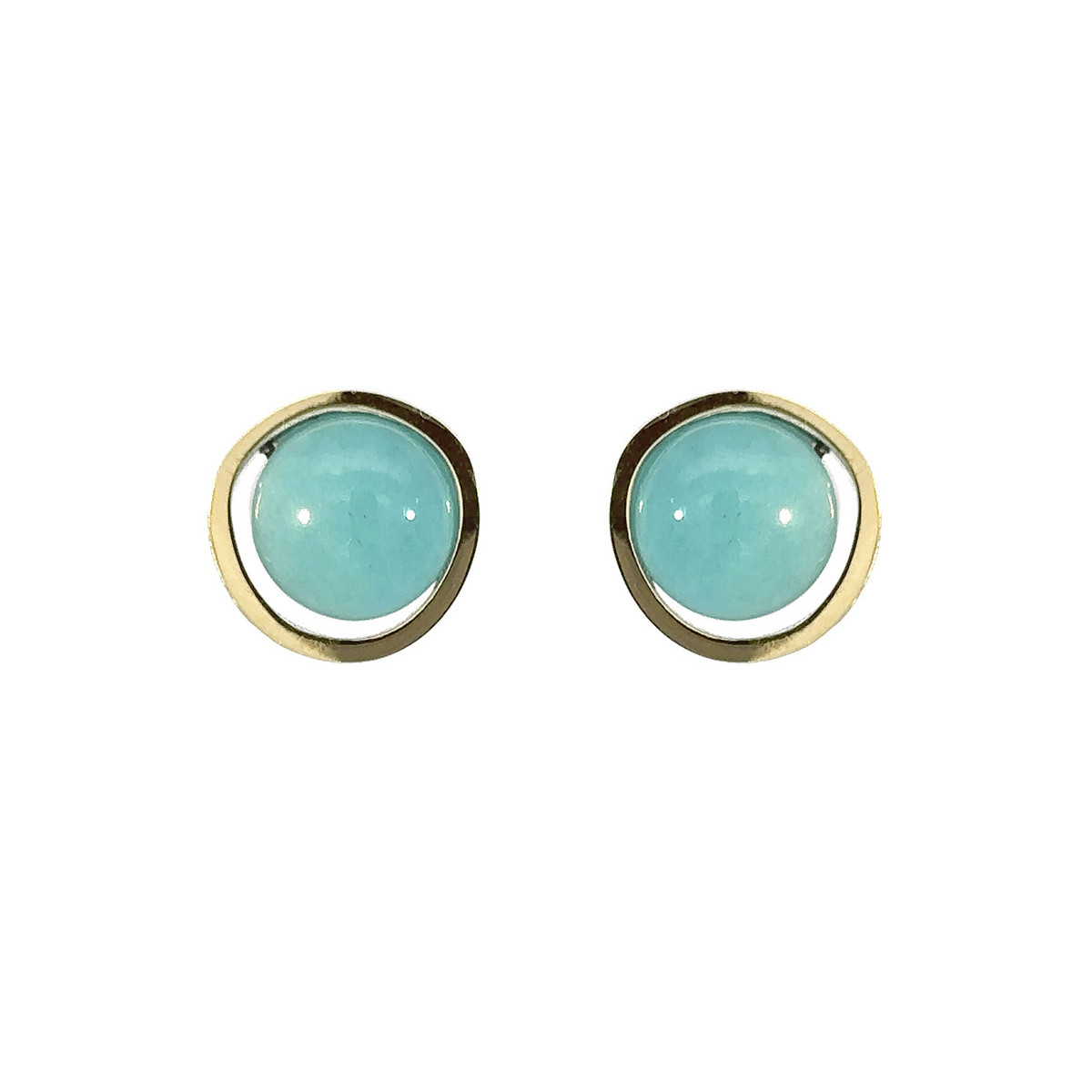 Pendientes de plata, oro y amazonita