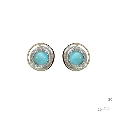 Pendientes de plata, oro y amazonita