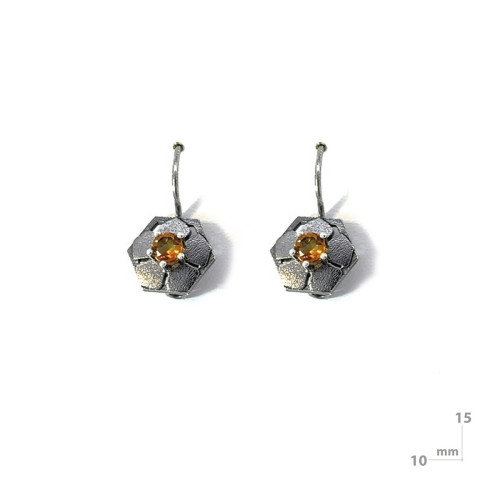 Arrecades de plata i citrino