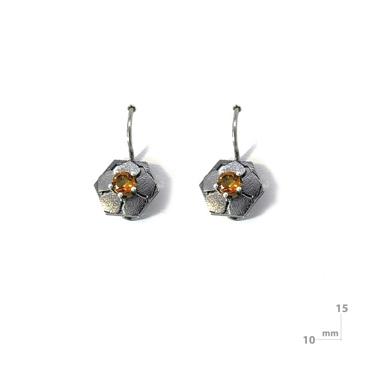 Arrecades de plata i citrino