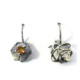 Arracades de plata, or, brillant i citrino