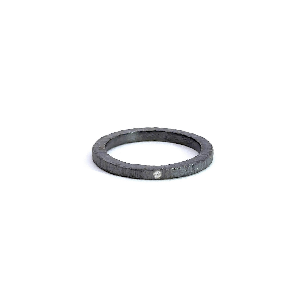 Anillo de plata y brillante