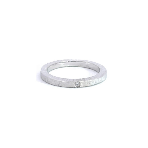Anillo de plata y brillante