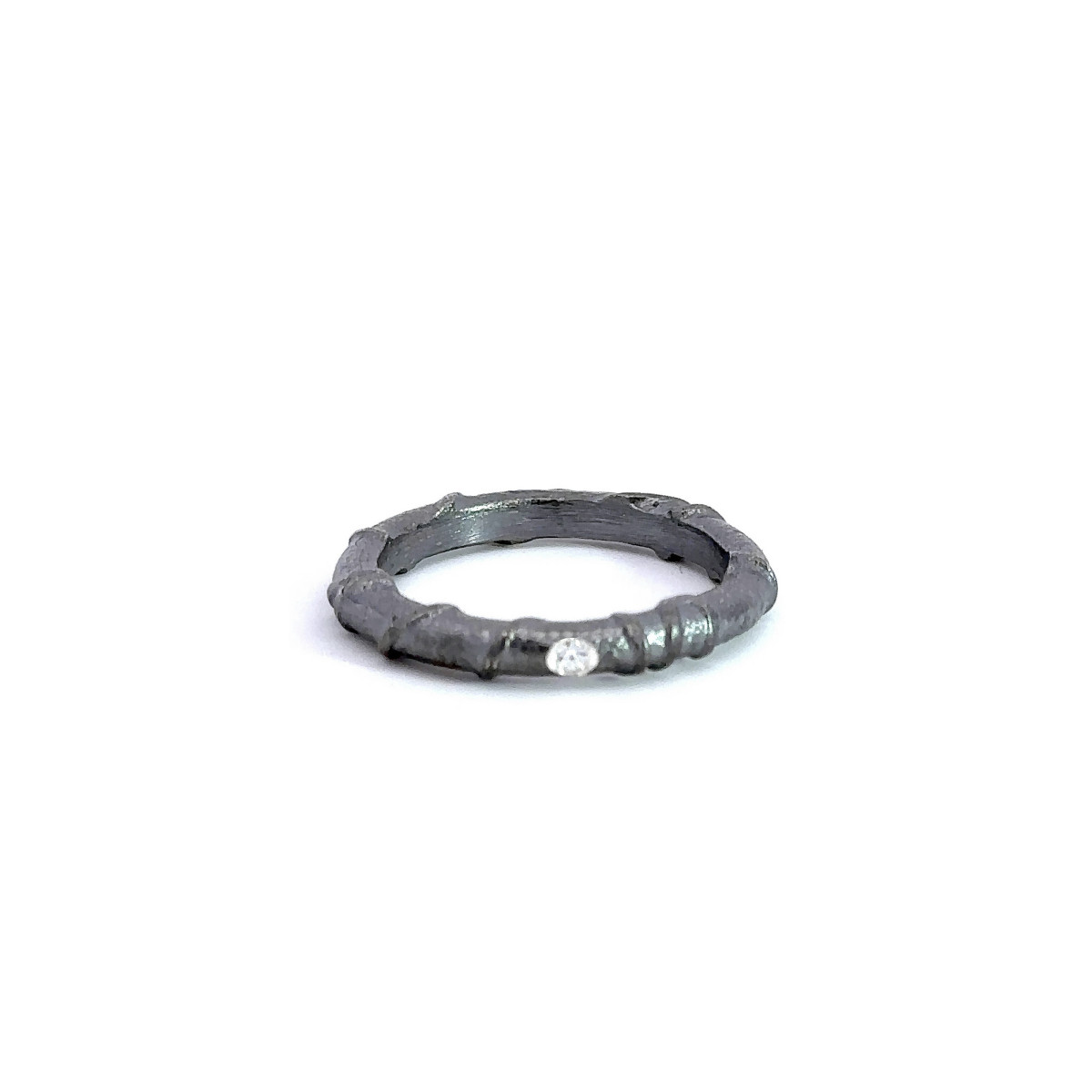 Anillo de plata y brillante