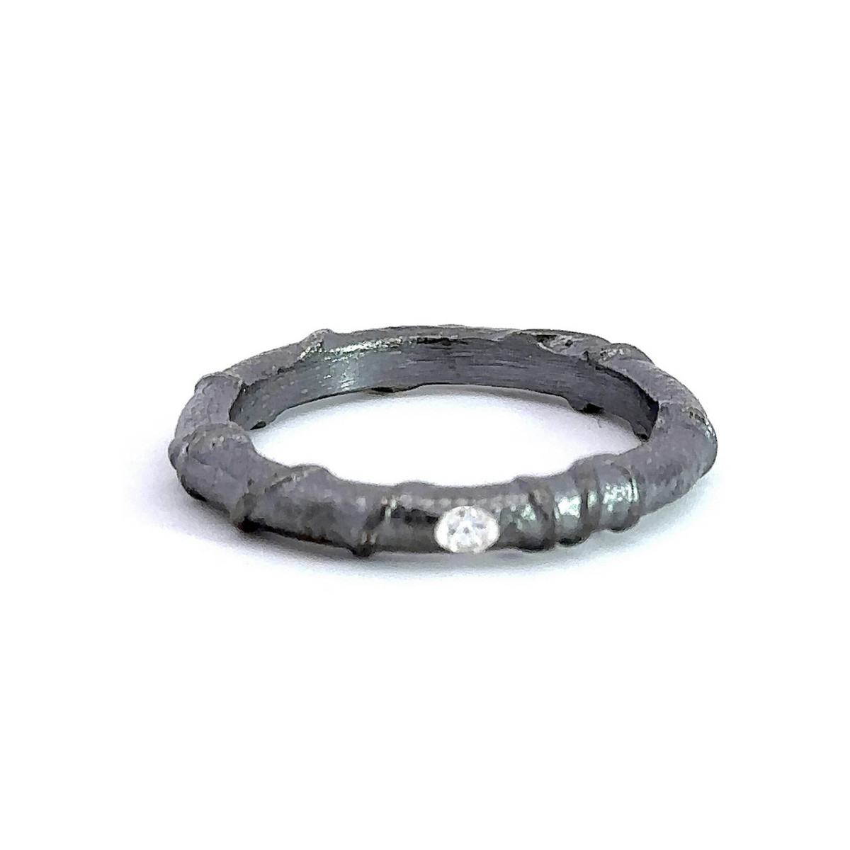 Anillo de plata y brillante