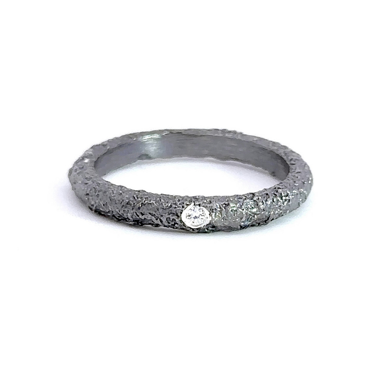 Anillo de plata y diamante