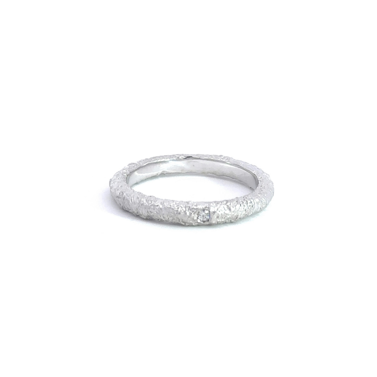 Anillo de plata y diamante