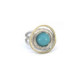 Anillo de plata, oro y amazonita
