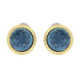 Pendientes de plata, oro y drusa azul
