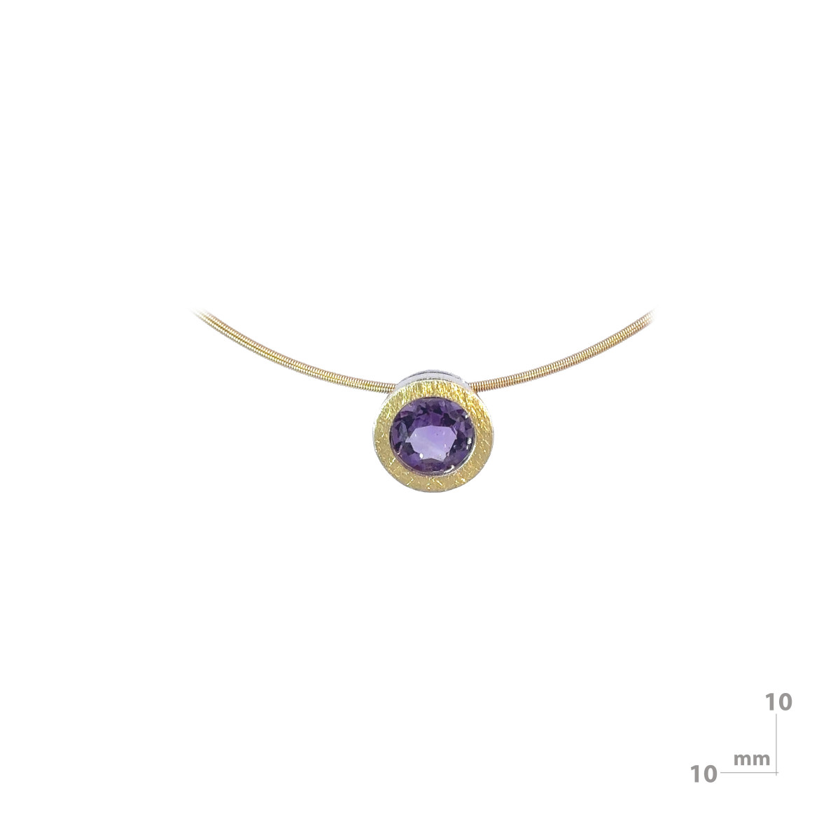 Colgante de plata, oro y amatista