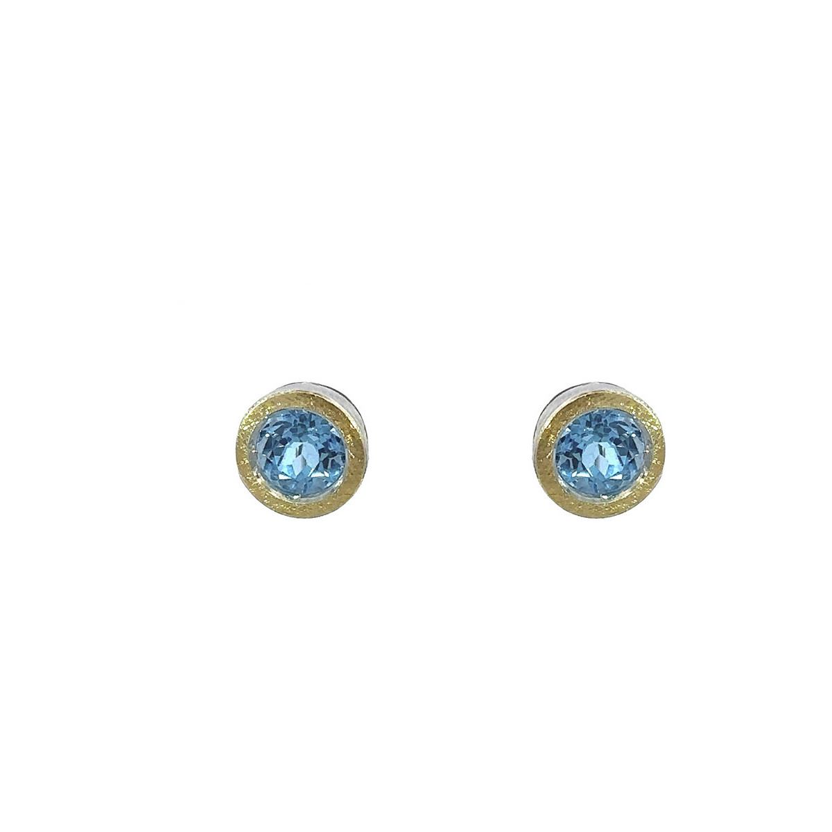 Pendientes de plata, oro y topacio