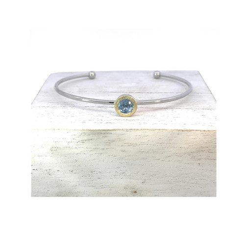Pulsera de plata, oro y topacio