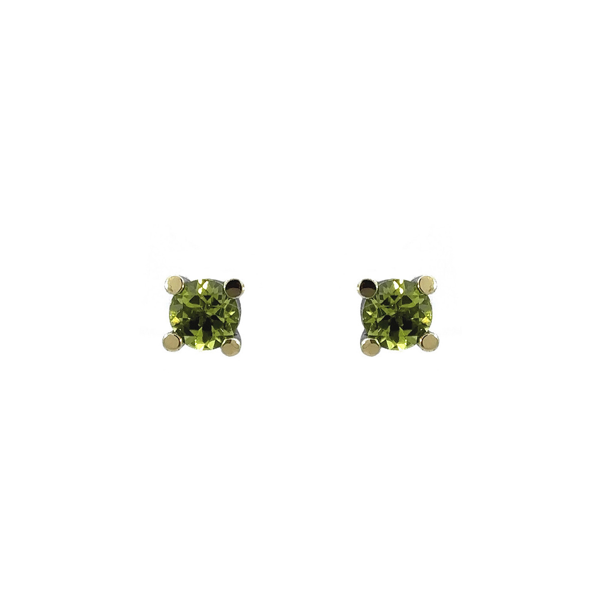 Silver, gold and peridot earrings