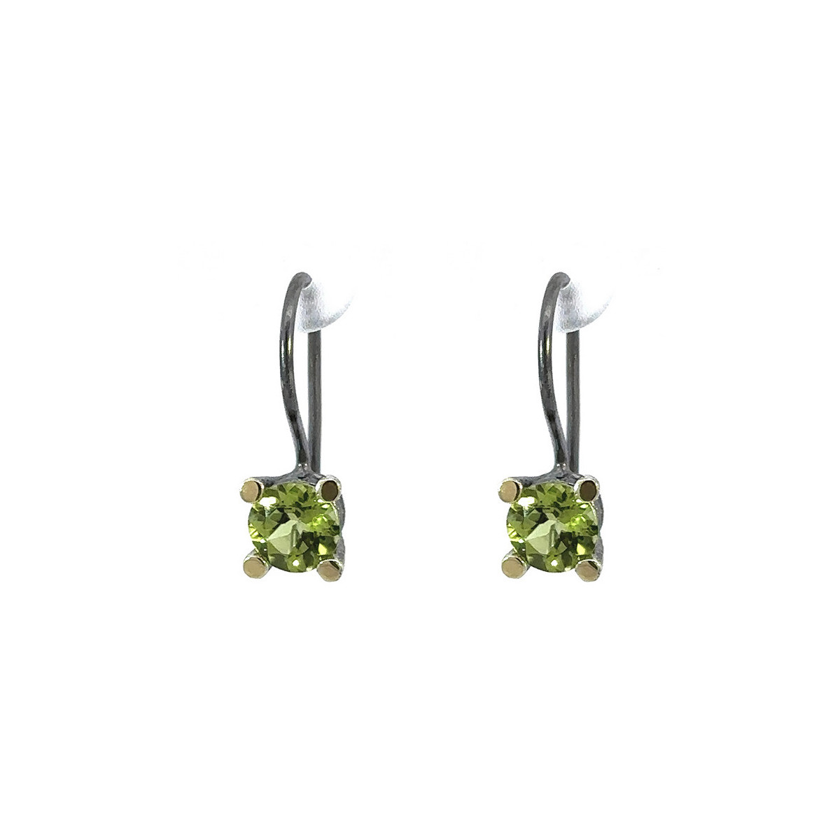 Silver, gold and peridot earrings