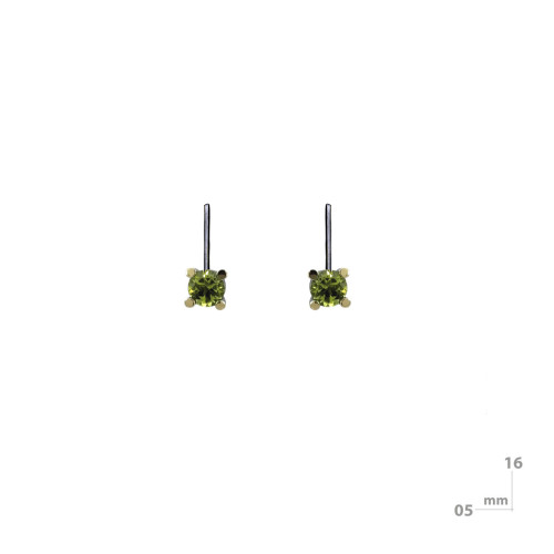 Arracades de plata, or i peridot