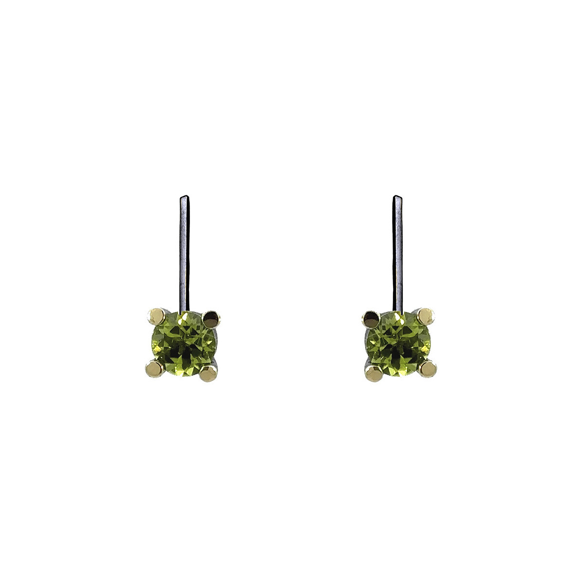 Silver, gold and peridot earrings