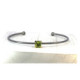 Silver, gold and peridot bracelet