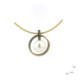 Silver, pearl and gold pendant