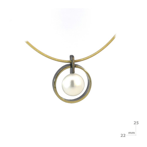 Penjoll de plata, perla i or