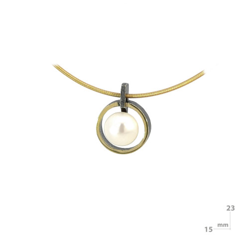 Penjoll de plata, perla i or