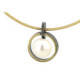 Colgante de plata, perla y oro