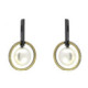 Silver, pearl and gold earrings